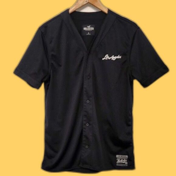 Hollister Other - Hollister Los Angeles 99 Black Button Mesh Baseball Jersey Y2K Style Mens Sz. S